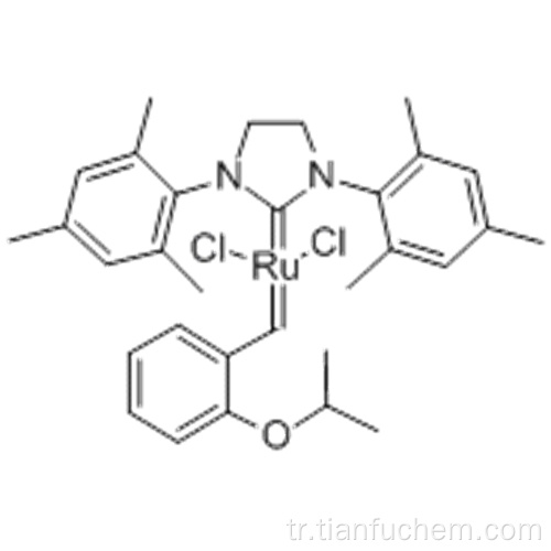 (1,3-BİS- (2,4,6-TRİMETİLENFENİL) -2-IMIDAZOLİDİNİLİD) DİCHLORO (O-ISOPROPOXYPHENYLMETHYLENE) RUTHENIUM CAS 301224-40-8